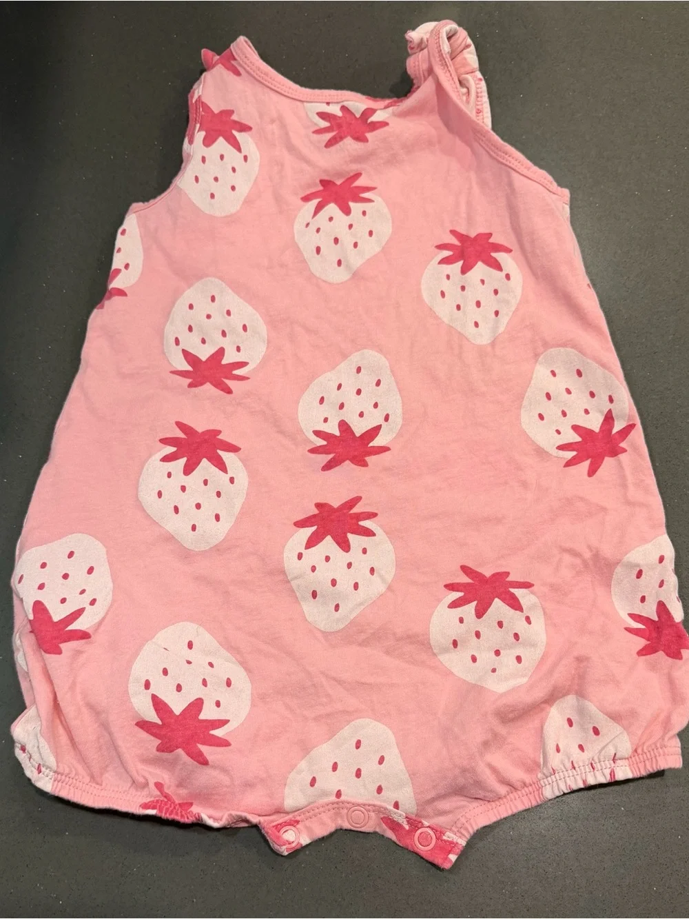 Carter's Pink Strawberry Print Romper